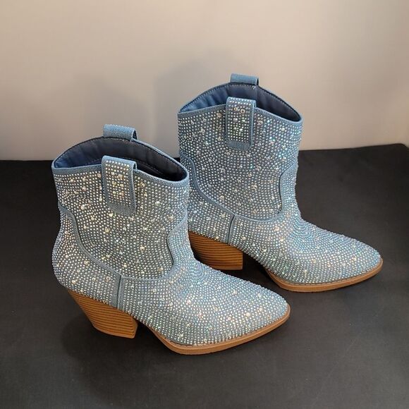 BRAND NEW FOREVER RIVER RHINESTONE WESTERN BOOTIES - Picture 4 of 15